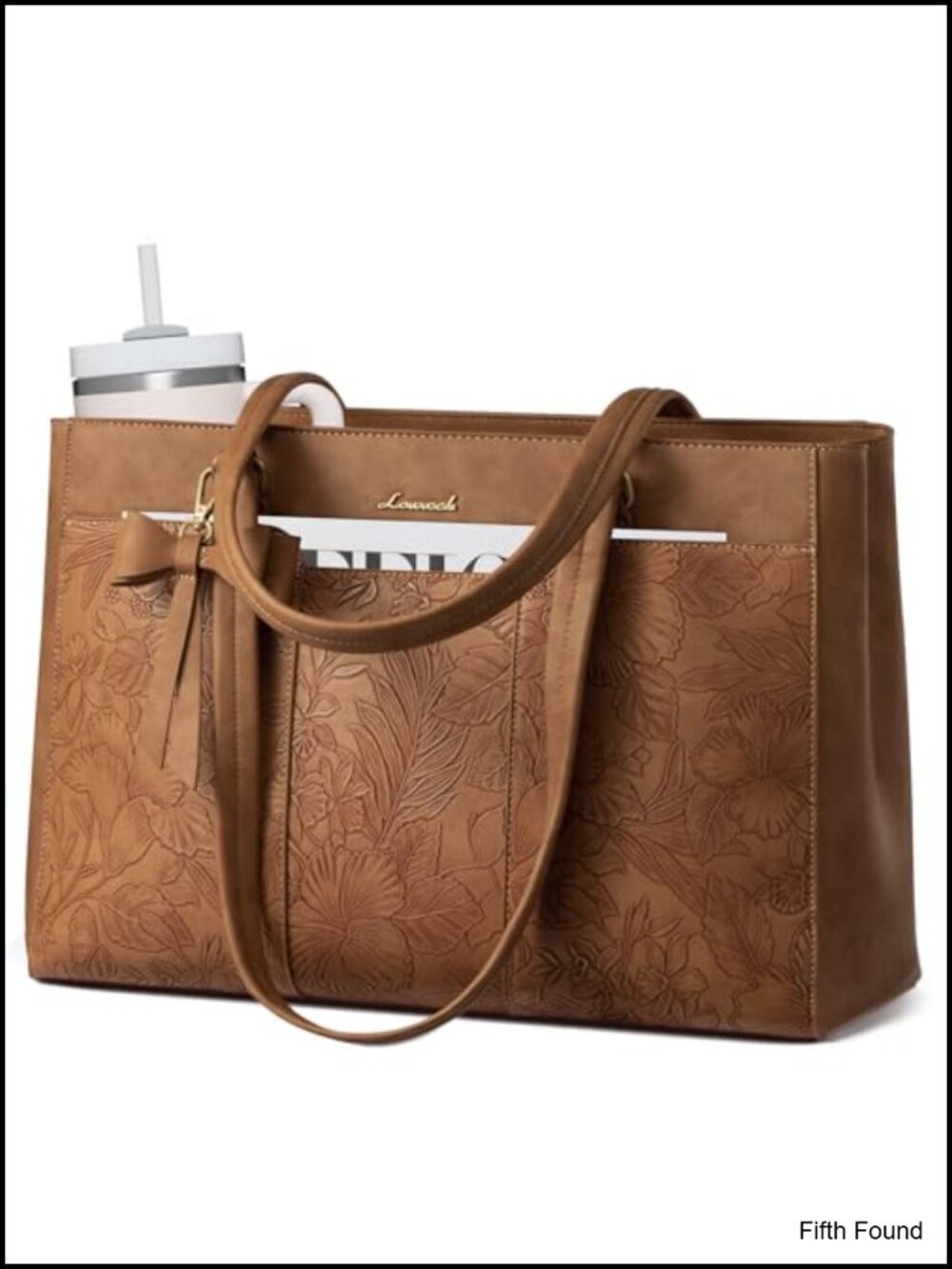 Laptop Tote Bag for Women PU Leather 17.3 Inch Work Bag